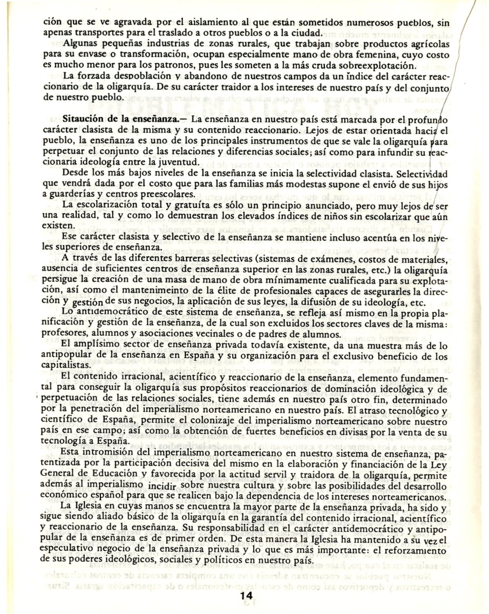  UNION JUVENTUDES MAOISTAS, Proyecto de programa de la UJM, Organización Revolucionaria de los Trabajadores, SU, ORT, UJM, PRT, Libertad Sindical 