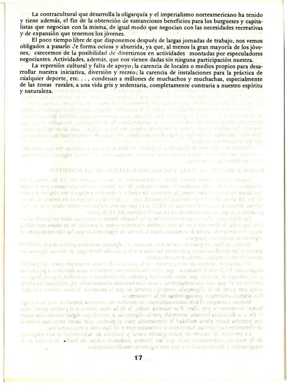  UNION JUVENTUDES MAOISTAS, Proyecto de programa de la UJM, Organización Revolucionaria de los Trabajadores, SU, ORT, UJM, PRT, Libertad Sindical 
