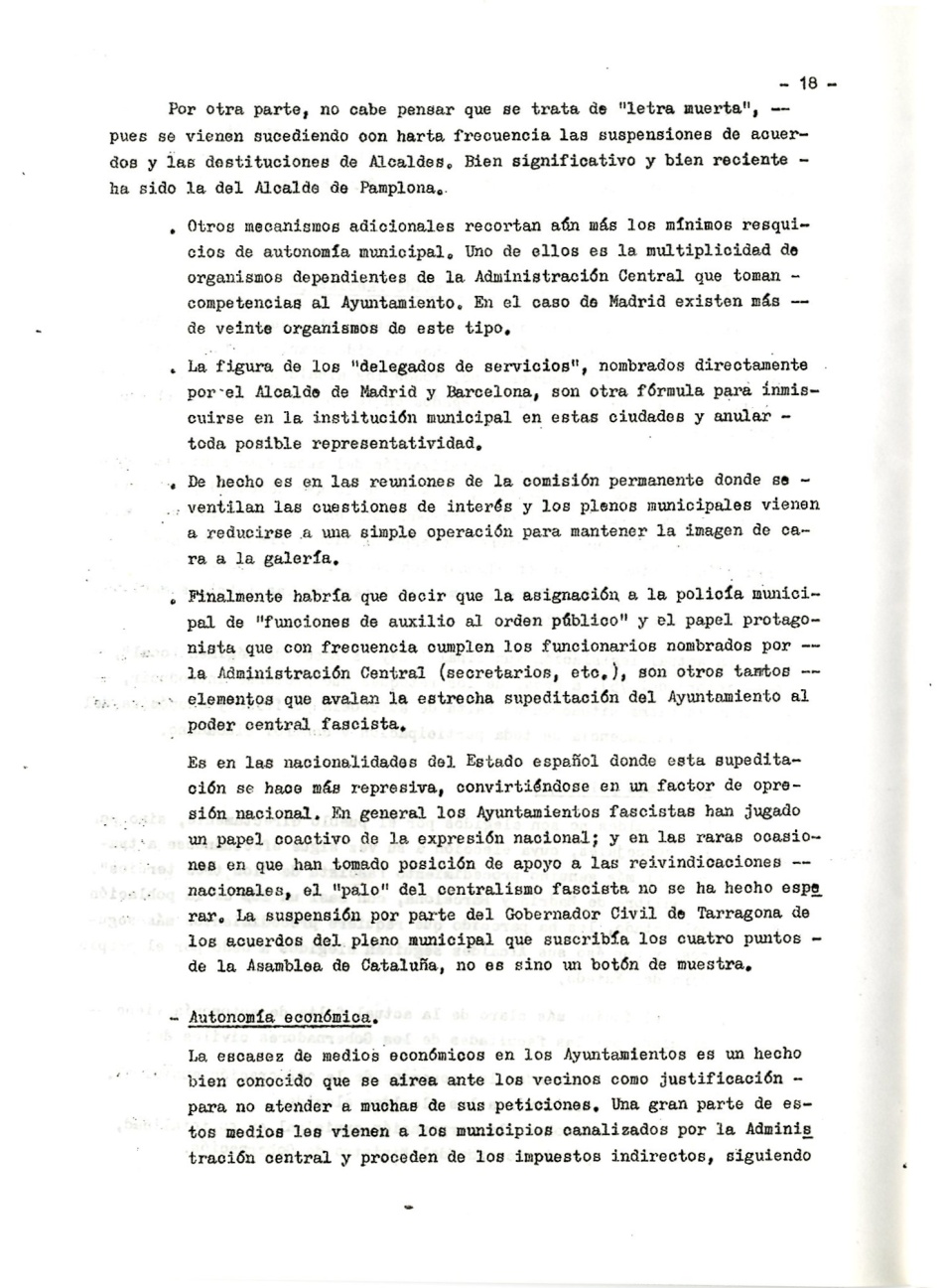 Los comunistas en la lucha ciudadana. Secretaria del Movimiento Ciudadano de la Organización Revolucionaria de Los Trabajadores (O.R.T.). Lucha Ciudadana y alternativa Democrática y Unitaria. La lucha por un ayuntamiento democrático. La ciudad como lugar de explotación del Gran Capital. Por la República