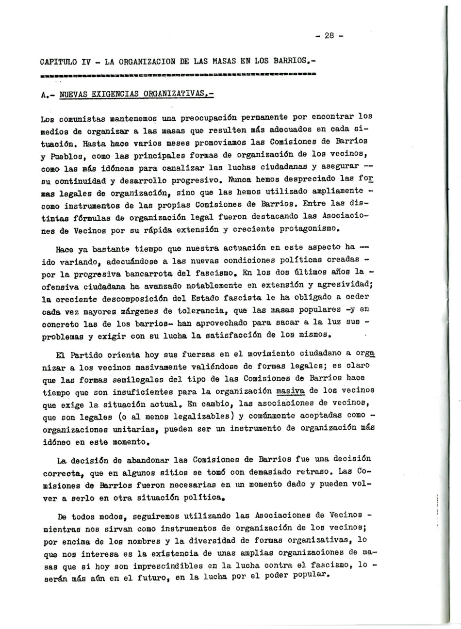 Los comunistas en la lucha ciudadana. Secretaria del Movimiento Ciudadano de la Organización Revolucionaria de Los Trabajadores (O.R.T.). Lucha Ciudadana y alternativa Democrática y Unitaria. La lucha por un ayuntamiento democrático. La ciudad como lugar de explotación del Gran Capital. Por la República
