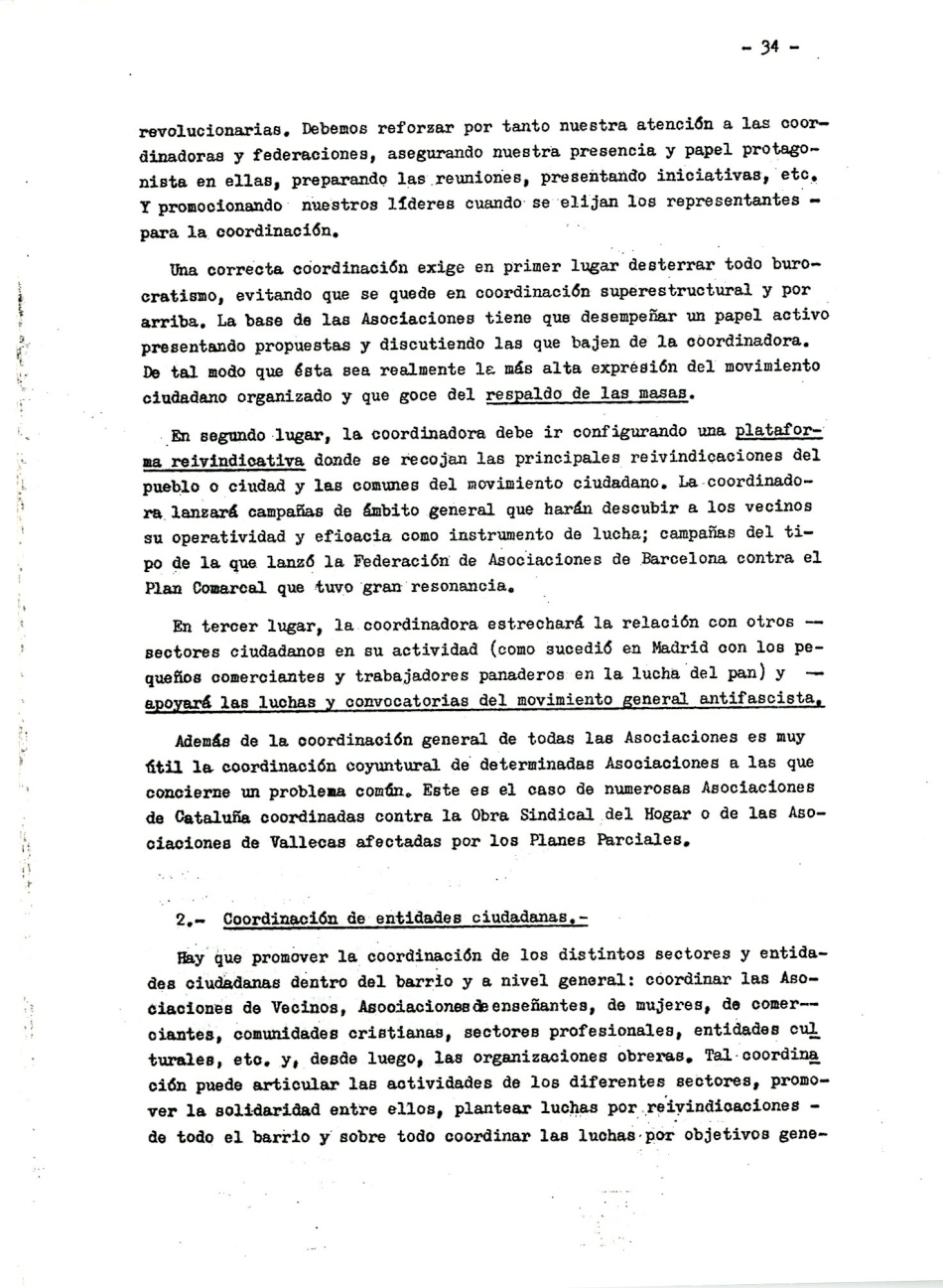 Los comunistas en la lucha ciudadana. Secretaria del Movimiento Ciudadano de la Organización Revolucionaria de Los Trabajadores (O.R.T.). Lucha Ciudadana y alternativa Democrática y Unitaria. La lucha por un ayuntamiento democrático. La ciudad como lugar de explotación del Gran Capital. Por la República