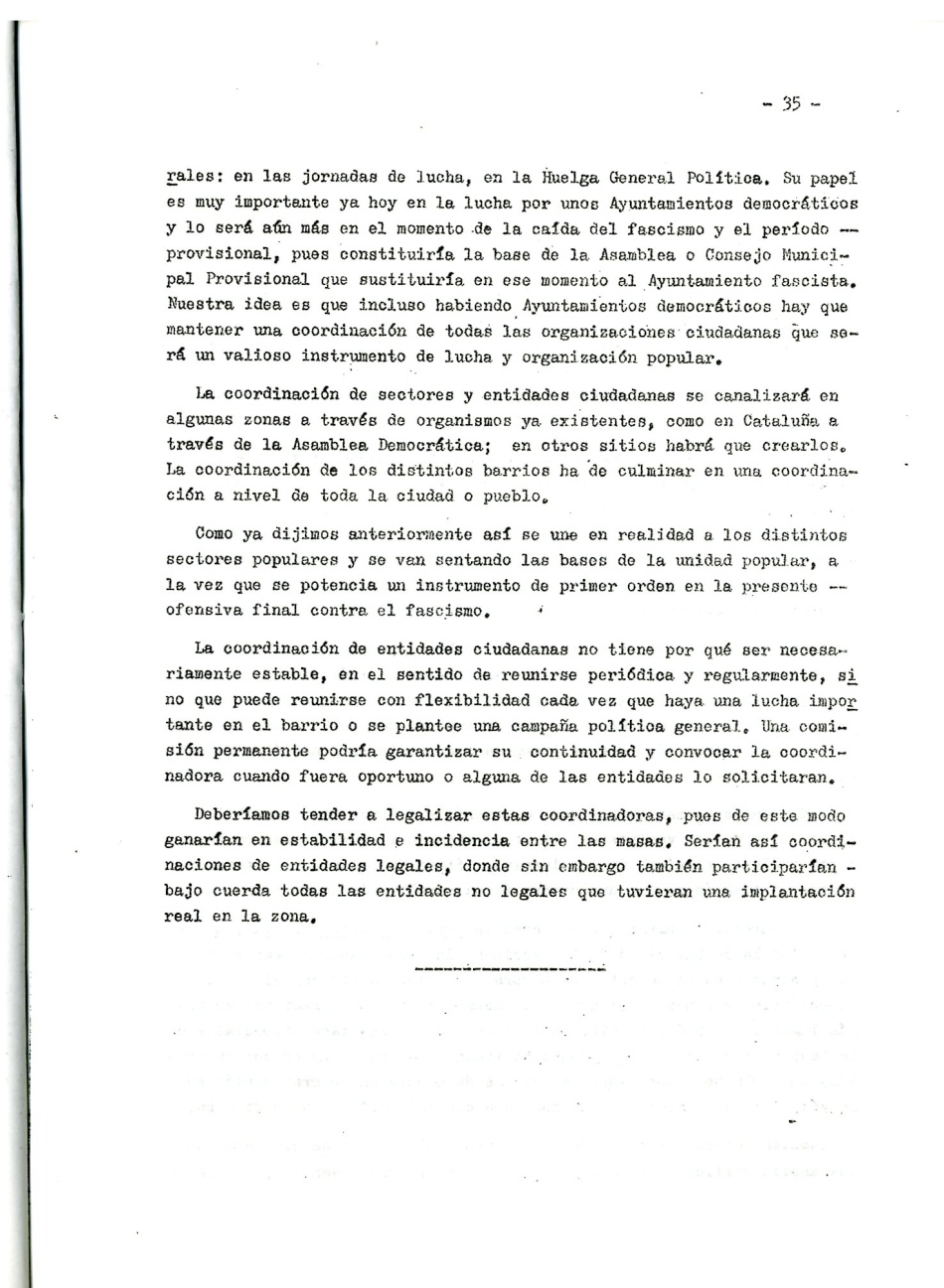Los comunistas en la lucha ciudadana. Secretaria del Movimiento Ciudadano de la Organización Revolucionaria de Los Trabajadores (O.R.T.). Lucha Ciudadana y alternativa Democrática y Unitaria. La lucha por un ayuntamiento democrático. La ciudad como lugar de explotación del Gran Capital. Por la República