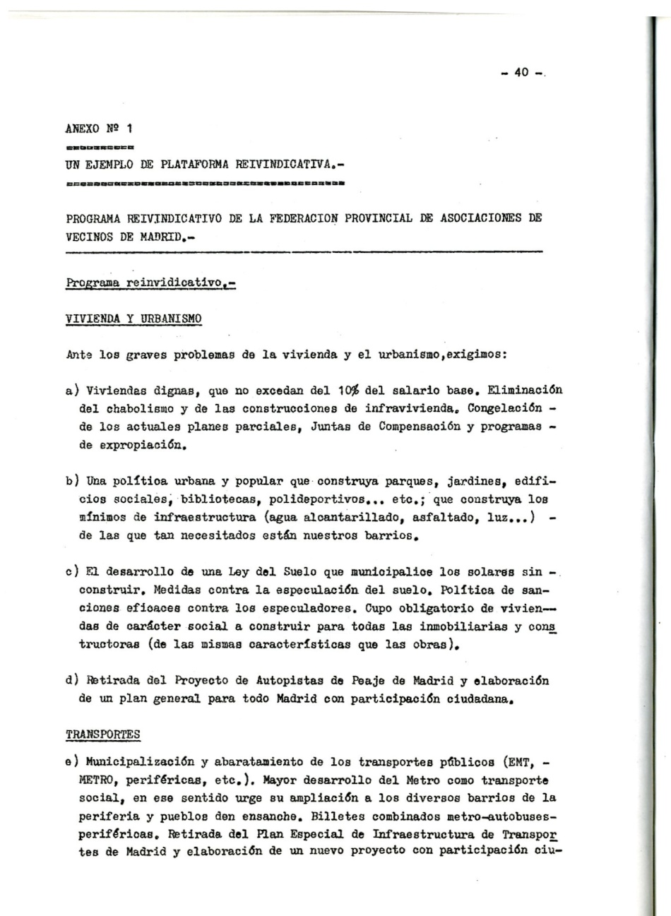 Los comunistas en la lucha ciudadana. Secretaria del Movimiento Ciudadano de la Organización Revolucionaria de Los Trabajadores (O.R.T.). Lucha Ciudadana y alternativa Democrática y Unitaria. La lucha por un ayuntamiento democrático. La ciudad como lugar de explotación del Gran Capital. Por la República